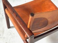 Michel Arnoult PegLev Leather Lounge Chair Brazil 1960 - 4315296
