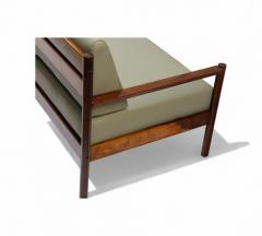 Michel Arnoult Sofa in Imbuia Hardwood Leather by Michel Arnoult 1960s Lot 155 - 4351919