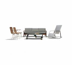 Michel Arnoult Sofa in Imbuia Hardwood Leather by Michel Arnoult 1960s Lot 155 - 4351923