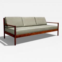 Michel Arnoult Sofa in Imbuia Hardwood Leather by Michel Arnoult 1960s Lot 155 - 4627507