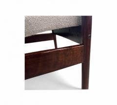 Michel Arnoult Tall Armchair in Imbuia Wood Grey Bocule Michel Arnault 1960s Lot 154A - 4351745