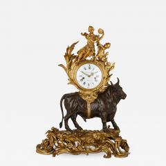 Michel Balthazar Louis XV style gilt and patinated bronze mantel clock by Balthazar - 1245604