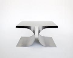 Michel Boyer FRENCH STAINLESS STEEL PAIR SIDE OR COFFEE TABLES IN THE STYLE OF MICHEL BOYER - 2657407