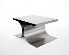 Michel Boyer FRENCH STAINLESS STEEL PAIR SIDE OR COFFEE TABLES IN THE STYLE OF MICHEL BOYER - 2657408