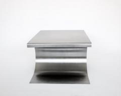 Michel Boyer FRENCH STAINLESS STEEL PAIR SIDE OR COFFEE TABLES IN THE STYLE OF MICHEL BOYER - 2657409