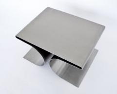 Michel Boyer FRENCH STAINLESS STEEL PAIR SIDE OR COFFEE TABLES IN THE STYLE OF MICHEL BOYER - 2657416