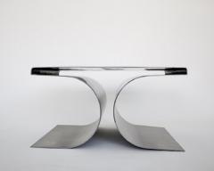 Michel Boyer FRENCH STAINLESS STEEL PAIR SIDE OR COFFEE TABLES IN THE STYLE OF MICHEL BOYER - 2657417