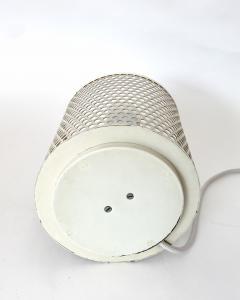 Michel Boyer MICHEL BOYER PERFORATED WHITE LACQUER MODEL 10524 OPALINE GLASS TABLE LAMP 1972 - 4747835