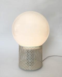 Michel Boyer MICHEL BOYER PERFORATED WHITE LACQUER MODEL 10524 OPALINE GLASS TABLE LAMP 1972 - 4747844