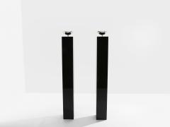 Michel Boyer Michel Boyer pair of black lacquered and nickeled metal floor lamps 1979 - 4585865