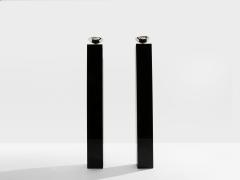 Michel Boyer Michel Boyer pair of black lacquered and nickeled metal floor lamps 1979 - 4585866