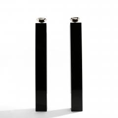Michel Boyer Michel Boyer pair of black lacquered and nickeled metal floor lamps 1979 - 4601742