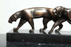 Michel Decoux Art Deco Bronze Panther Group by Michel Decoux - 1533235