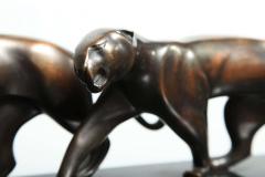 Michel Decoux Art Deco Bronze Panther Group by Michel Decoux - 1533236