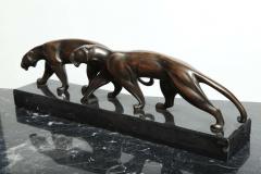 Michel Decoux Art Deco Bronze Panther Group by Michel Decoux - 1533237