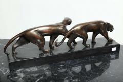 Michel Decoux Art Deco Bronze Panther Group by Michel Decoux - 1533238