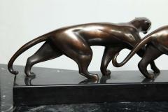 Michel Decoux Art Deco Bronze Panther Group by Michel Decoux - 1533241