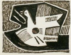 Michel Devieve Black and White Bird Painting by Michel Devieve - 4246823