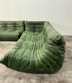Michel Ducaroy 5 Piece Togo Sofa in Emerald Green Leather by Michel Ducaroy for Ligne Roset - 4787181