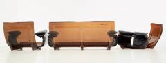 Michel Ducaroy Ducaroy Ligne Roset Sofa Set in Brown Perspex with Black Leather - 543391