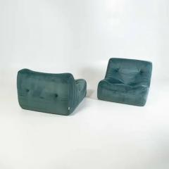 Michel Ducaroy Ligne Roset Kali Lounge Chair in Original Emerald Corduroy - 3261691