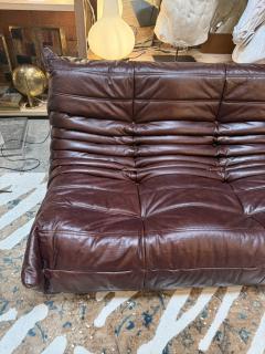 Michel Ducaroy Michel Ducaroy Togo Three Seat Sofa in Deep Brown Leather for Ligne Roset - 4498733