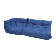 Michel Ducaroy Original Ligne Roset Togo Blue Cotton Velvet Sofa Designed by Michel Ducaroy - 2989916