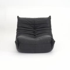 Michel Ducaroy Restored Ligne Roset Togo 5 Piece Sectional Set in Monolith Black Leather - 4534160