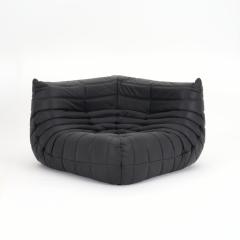 Michel Ducaroy Restored Ligne Roset Togo 5 Piece Sectional Set in Monolith Black Leather - 4534161