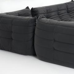 Michel Ducaroy Restored Ligne Roset Togo 5 Piece Sectional Set in Monolith Black Leather - 4534165