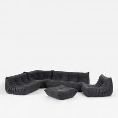 Michel Ducaroy Restored Ligne Roset Togo 5 Piece Sectional Set in Monolith Black Leather - 4534212
