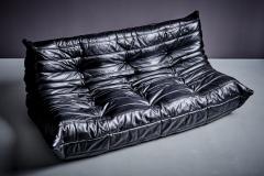 Michel Ducaroy Set of 2 Seater and 3 Seater Togo in black leather designed by Michel Ducaroy - 3806026