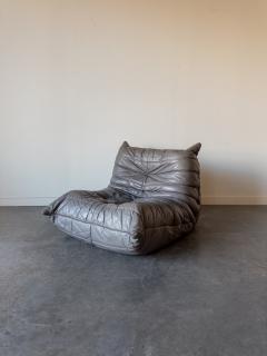 Michel Ducaroy Togo 1 Seater in Grey Leather by Michel Ducaroy for Ligne Roset - 4487702