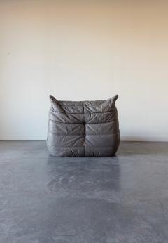 Michel Ducaroy Togo 1 Seater in Grey Leather by Michel Ducaroy for Ligne Roset - 4487723