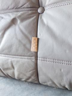 Michel Ducaroy Togo 1 Seater in Grey Leather by Michel Ducaroy for Ligne Roset - 4487727