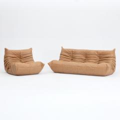 Michel Ducaroy Vintage Ligne Roset Togo Set in Italian Honey Leather Restored - 4526061