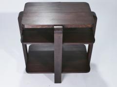 Michel Dufet French art deco modernist mahogany side table 1940 s - 983817