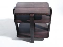 Michel Dufet French art deco modernist mahogany side table 1940 s - 983819