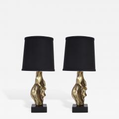 Michel Jaubert Pair of Michel Jaubert French Cast Bronze Sculptural Table Lamps - 509093