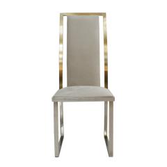 Michel Mangematin Michel Mangematin Eighteen Steel And Brass Grey Chairs France 70s - 820453