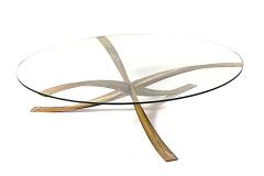 Michel Mangematin Michel Mangematin iconic bronze and glass coffee table - 1459928