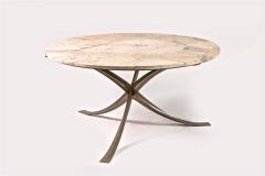 Michel Mangematin Michel Mangematin superb gold bronze and marble dinning table - 1459920