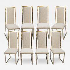 Michel Mangematin Set of Eight Chairs in boucl wool by Michel Mangematin France 1970  - 3671827