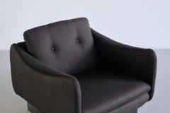 Michel Mortier Michel Mortier Teckel Lounge Chair in Black Wool Wood Steiner France 1963 - 3325617