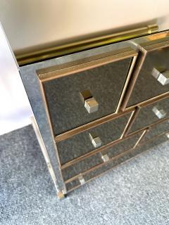 Michel Pigneres Chest of Drawers Mirror Metal Chrome Brass by Michel Pigneres 1970s France - 3925486