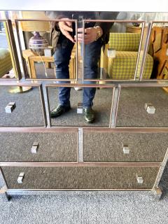 Michel Pigneres Chest of Drawers Mirror Metal Chrome Brass by Michel Pigneres 1970s France - 3925492