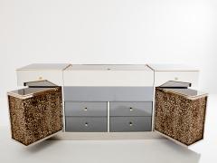 Michel Pigneres Michel Pigneres brass mirrored leopard bar sideboard 1969 - 3705248