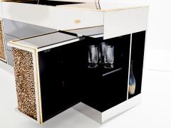 Michel Pigneres Michel Pigneres brass mirrored leopard bar sideboard 1969 - 3705251