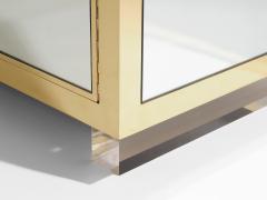 Michel Pigneres Michel Pigneres brass mirrored lucite feet sideboard 1970s - 4244028