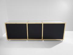 Michel Pigneres Michel Pigneres brass mirrored lucite feet sideboard 1970s - 4244031